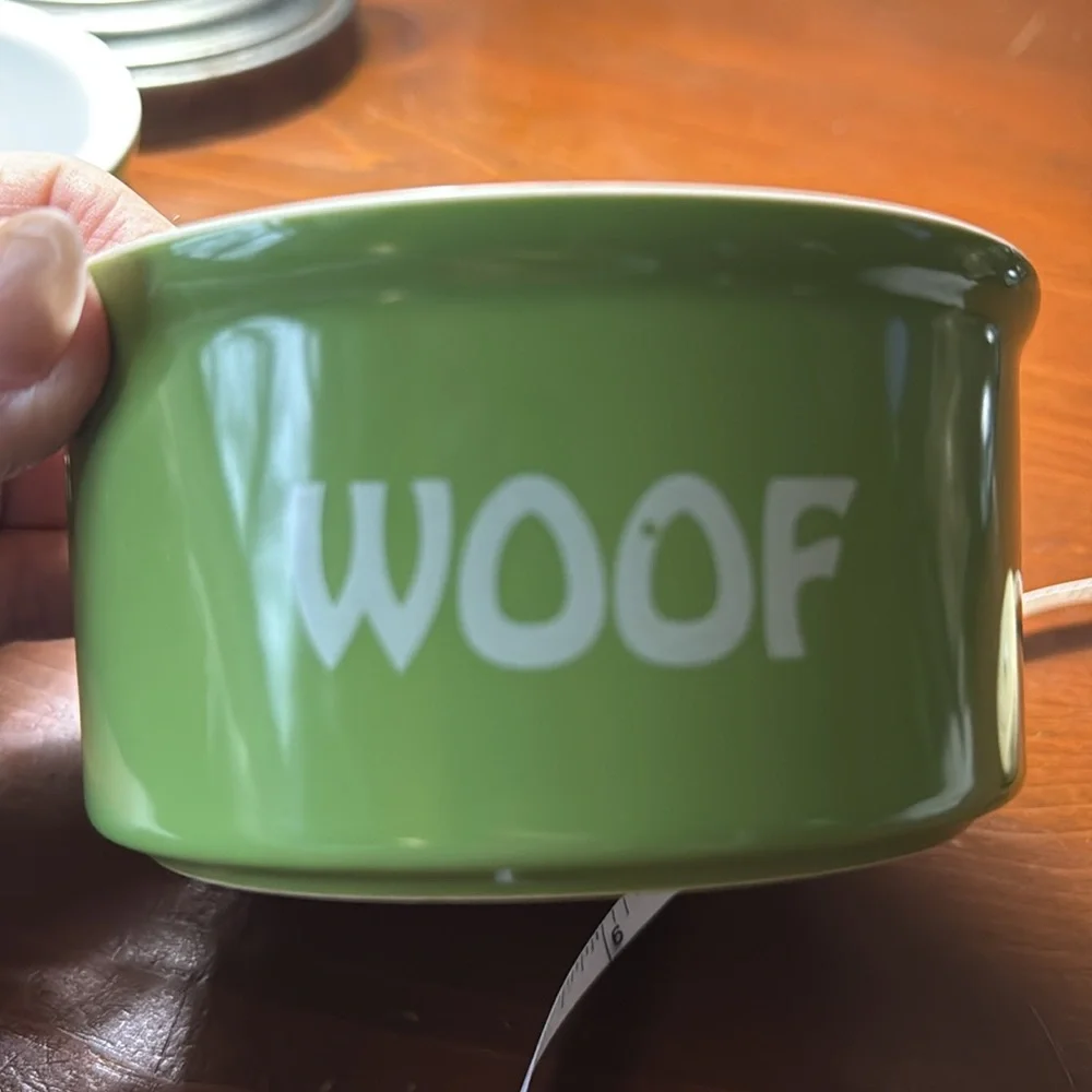 Ceramic medium dog bowls “Woof”